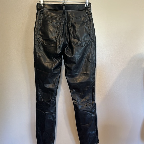 Abercrombie Faux Leather Jean Size 27 Curve Love High Rise Skinny Stretch Trendy - Picture 4 of 6